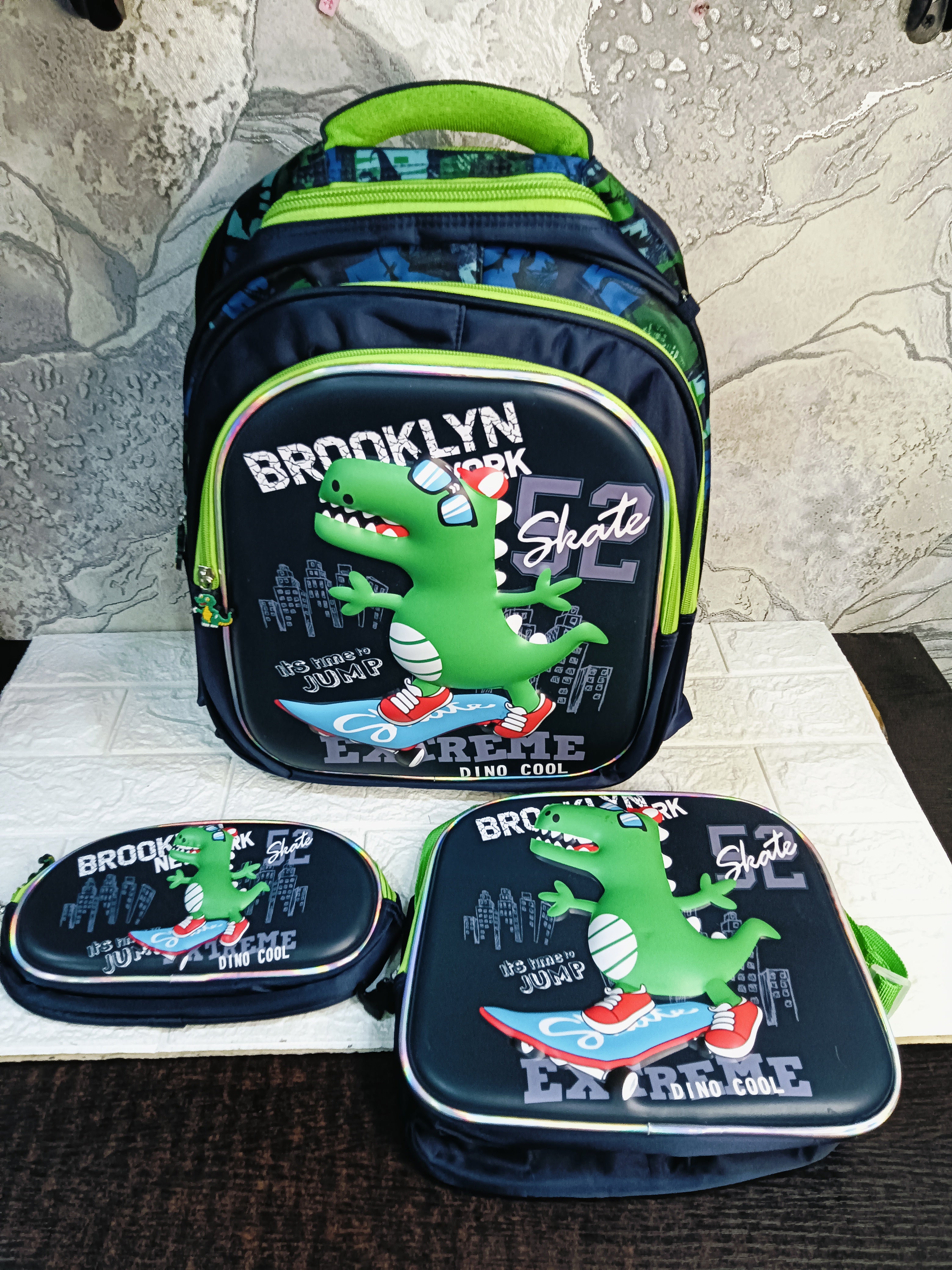 Dino School Bag With Combo(16 Inches)